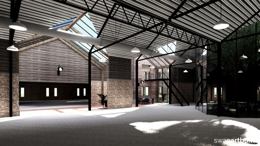 Ontwerp nieuwbouw kantoorpand met bedrijfshal industrieel uiterlijk Warmenhuizen